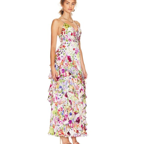 Alice + Olivia Floral Hayden Ruffled Maxi Dress - Originally $795! - Picture 1 of 16